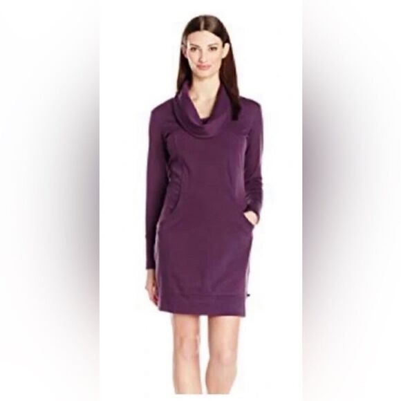 Merrell Indira Geometric Cowlneck Double Geo Ponte Knit Long Sleeve Pocket Dress - Picture 1 of 7
